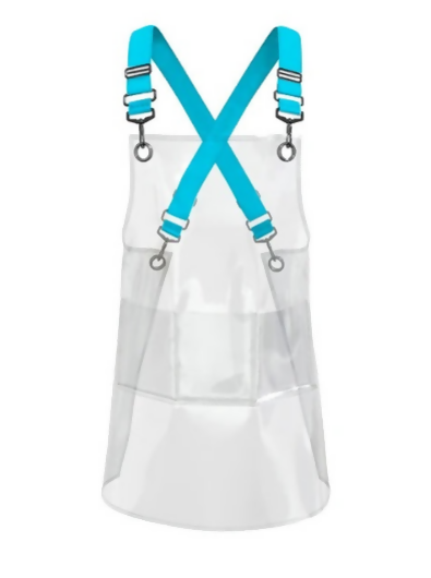 Anypron Blue Ribbon Waterproof TPU Apron Oilproof for Barber Salon