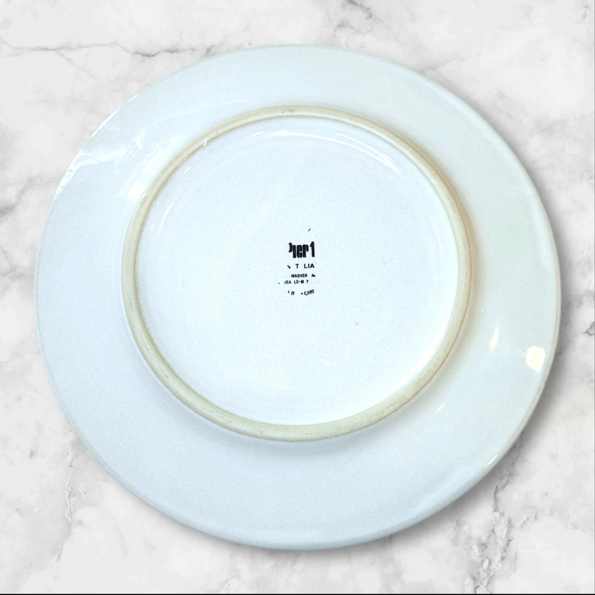 Pier 1 Natalia Salad Plates | Set of 4 | White Embossed Dinnerware | Excellent