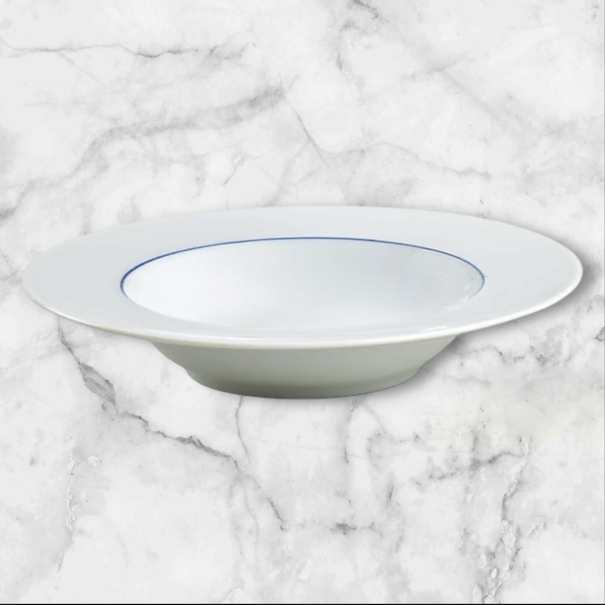 Crate & Barrel Epoch Blueline Soup Bowls | Set of 5 | Excellent Condition