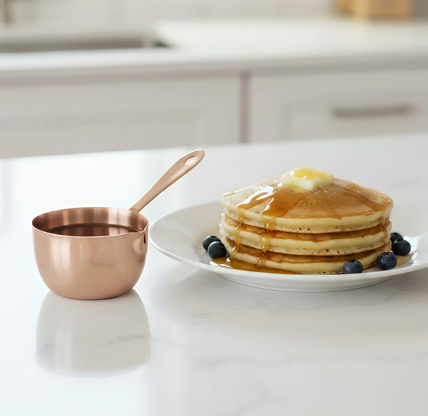 Anygleam Cookware Pouring Pots 2pcs Rose Gold Mini Sauce Heating Stainless Steel Kitchen Chocolate Pot Butter Milk Drip Pot Small With Handle