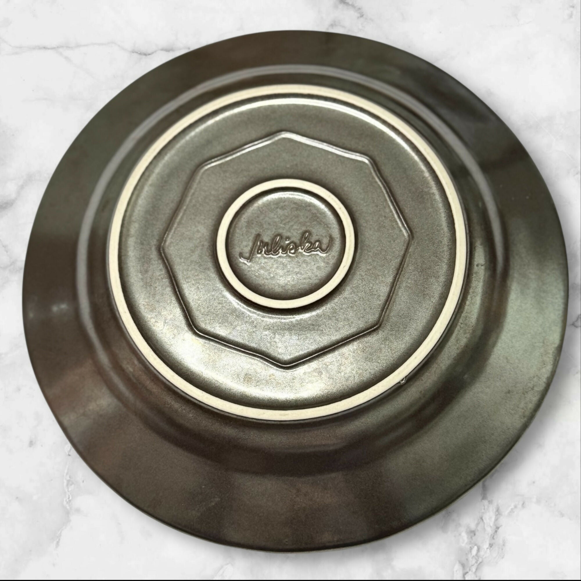 Juliska Emerson White Pewter Dinner Plates Set of 6 | Excellent Cond
