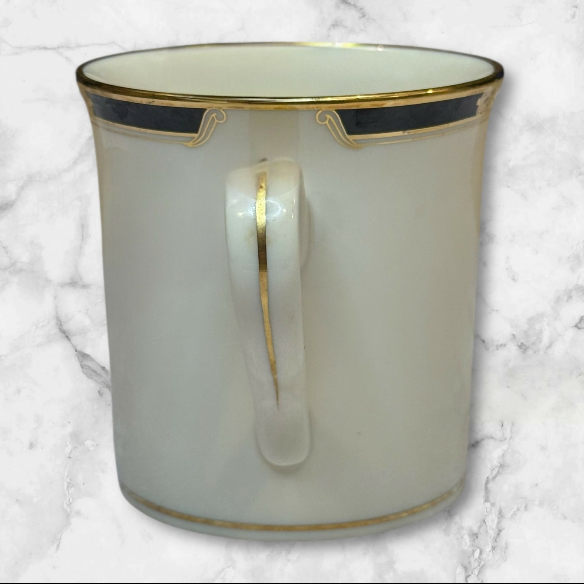 Lenox Hancock Mug | Black & Gold Enamel Band | Single | Excellent Condition