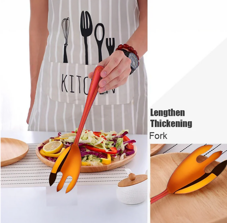 Anygleam Red Giant Spoon & Fork Set – 2-Piece Stainless Steel