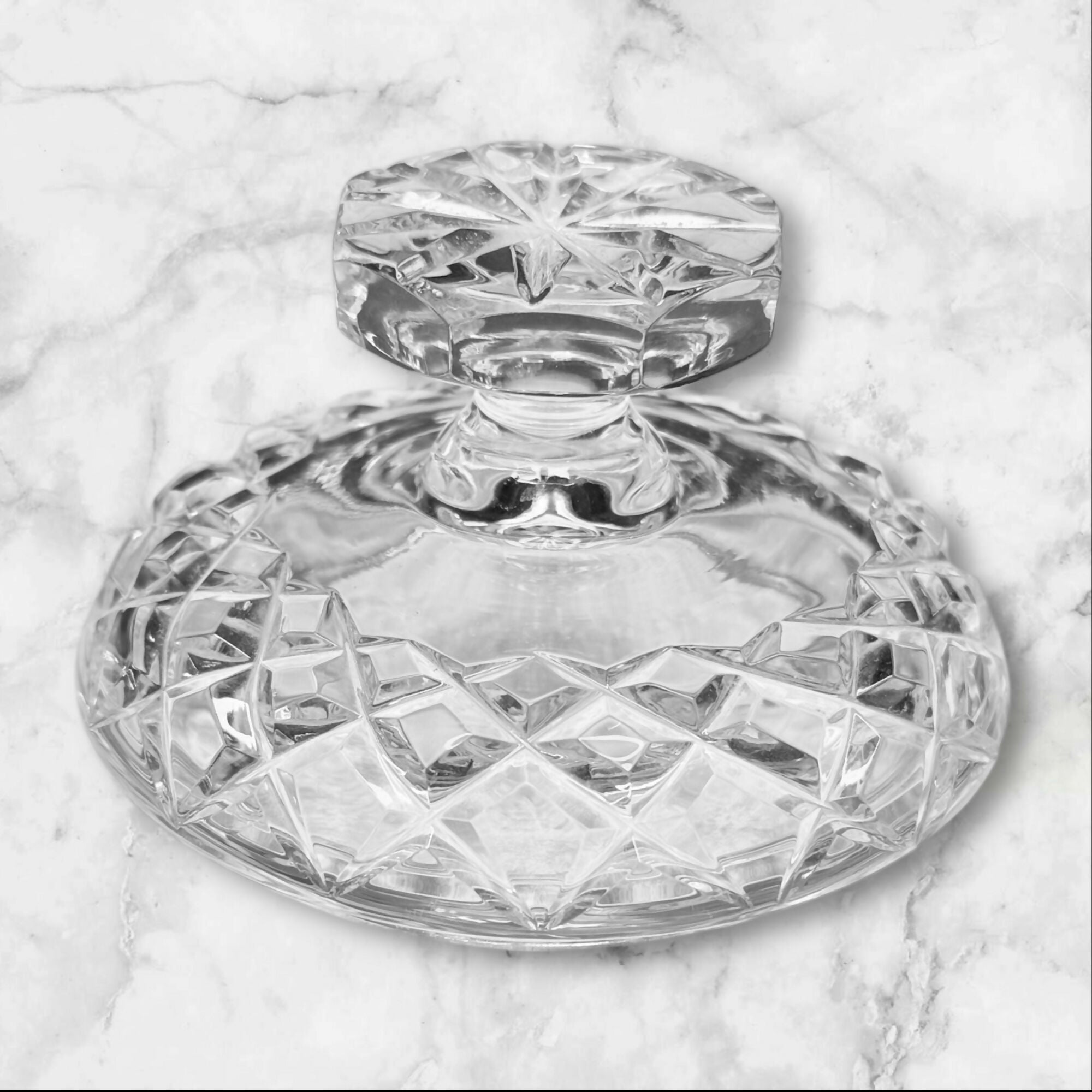 Cut Crystal Lidded Candy Dish | Elegant Hand-Cut Design | Excellent Condition