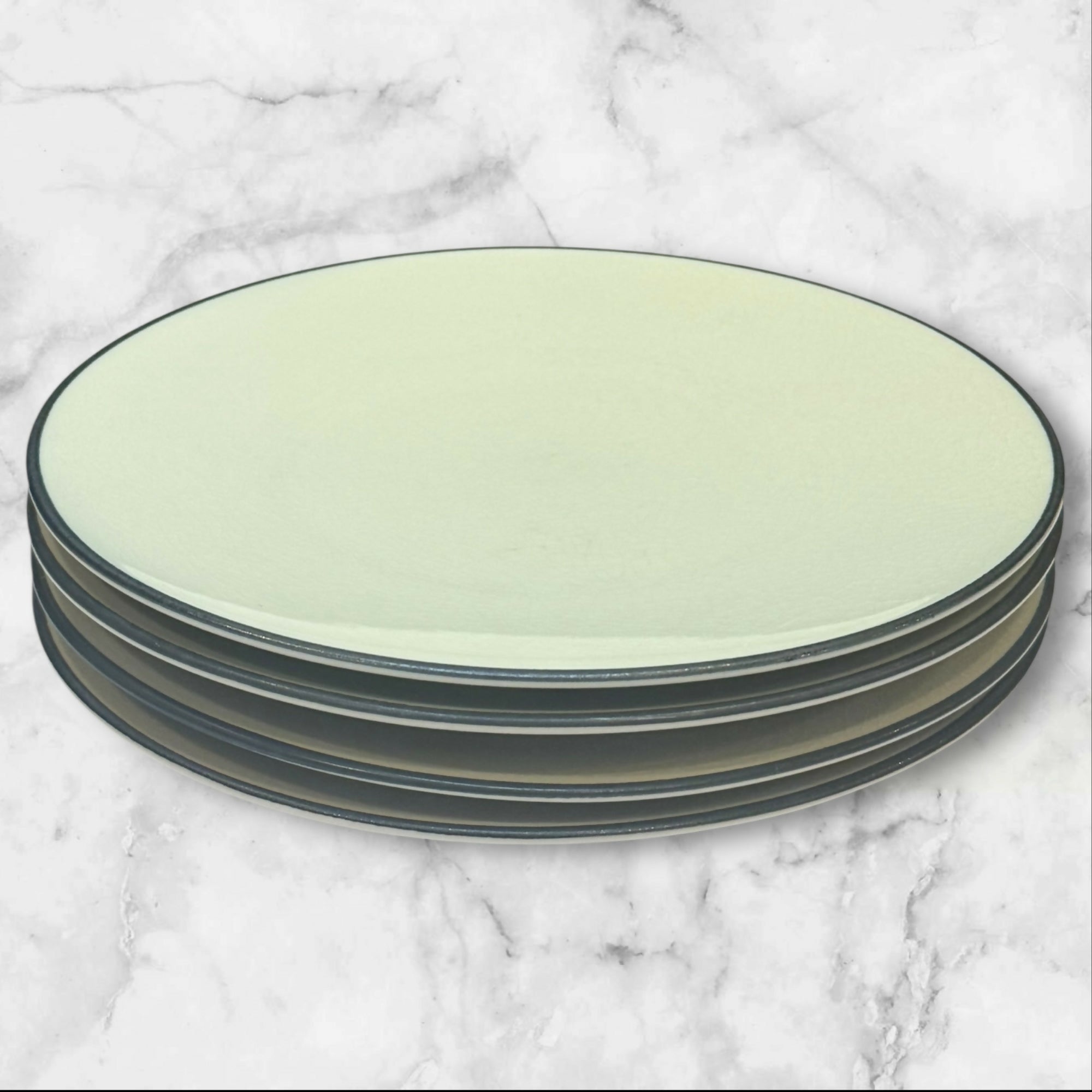 Crate & Barrel Kita Dinner Plates | Crackle Glaze | Set of 4 | Good Condition