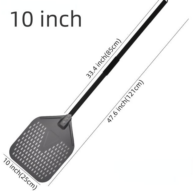 Anygleam Pizza Shovel 25cm X 121cm Dark Grey for Perforated Peel with Metal Handle Oven Turning Baking Accessory