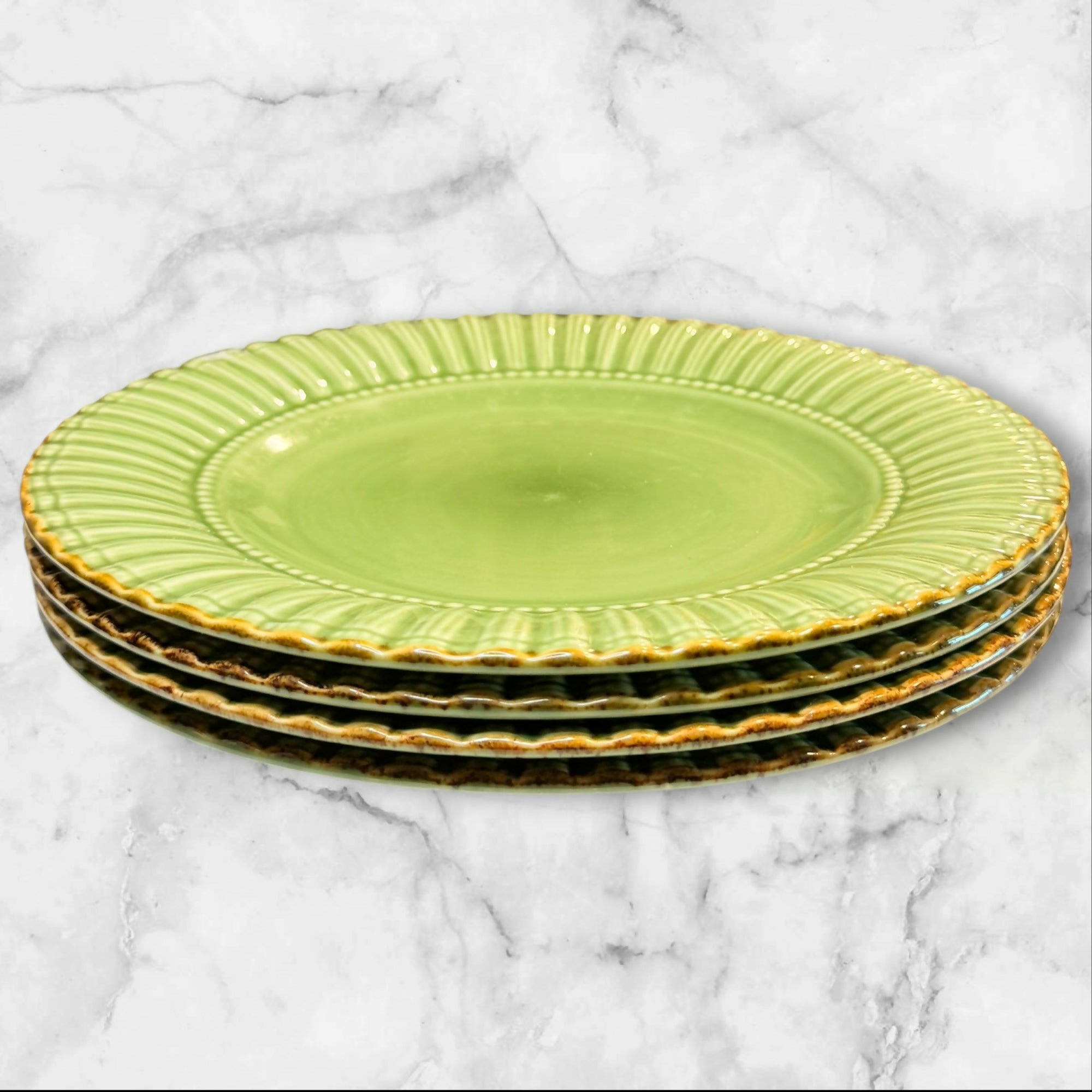 Thomson Pottery Maison Green Dinner Plates | Set of 4 | Gently Used