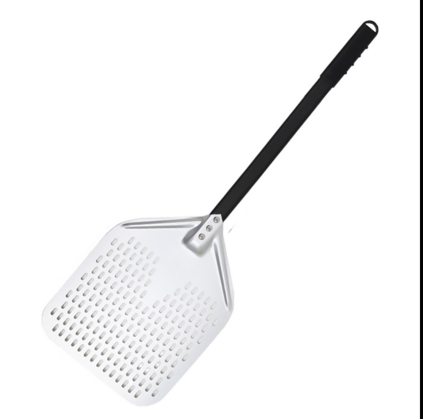 Anygleam Pizza Shovel 35 cm X 91cm Silver for Perforated Peel with Metal Handle Oven Turning Baking Accessory