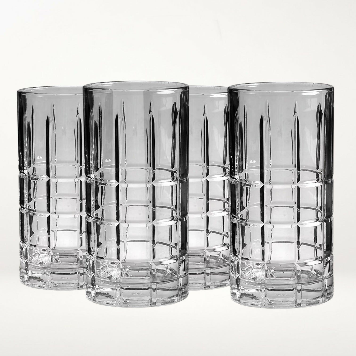 Anchor Hocking Tartan Manchester 16 oz Gray Tumblers | Set of 4 | Great Condition