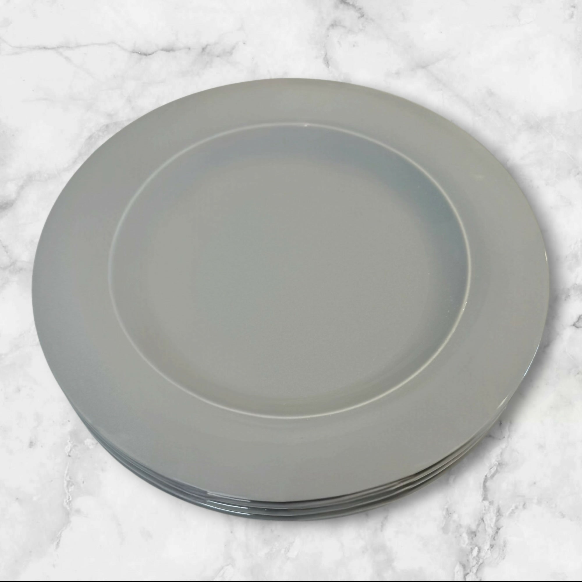 Crate & Barrel Harris Gray Salad Plates | Set of 4 | Modern Stoneware | Excellent Condition