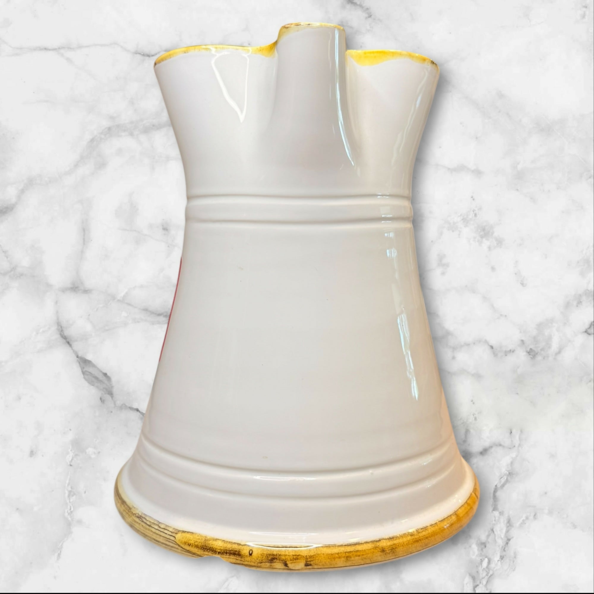 Sur La Table Rustic White Stoneware Pitcher Vase | Excellent Condition | Italy
