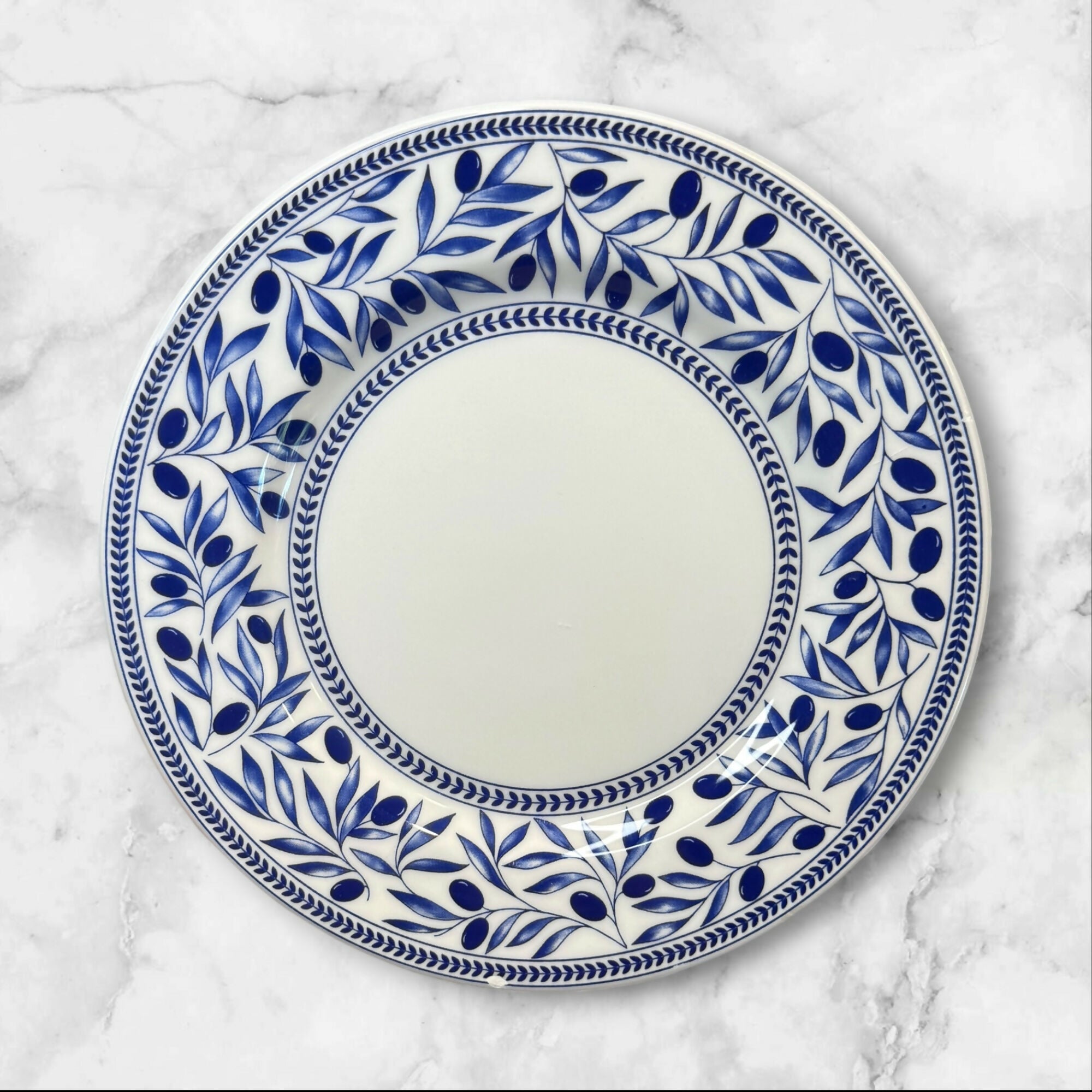 World Market Quadrifoglio Salad Plates Set of 6 Blue Italy | Great Condition