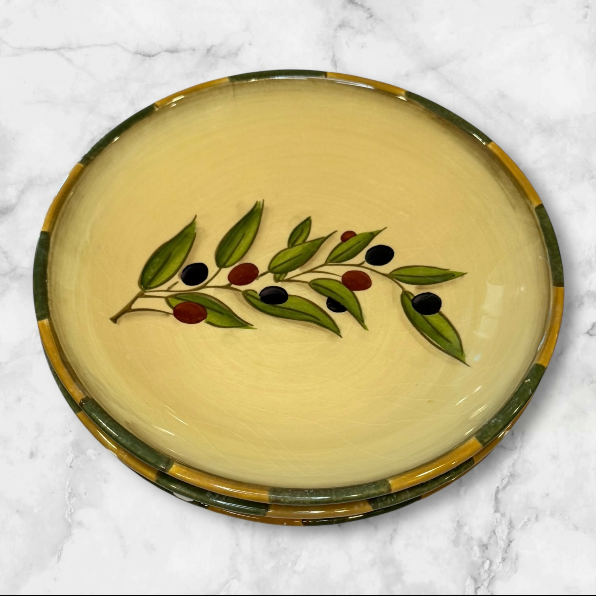 Clay Art Tuscan Olive Soup Bowls | Set of 3 | Gently Used