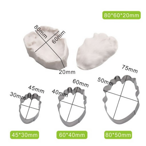 Anygleam Molder Cutter Grey 5PCS Set Poinsettia Veiner Impression Silicone Cake Baking Tools