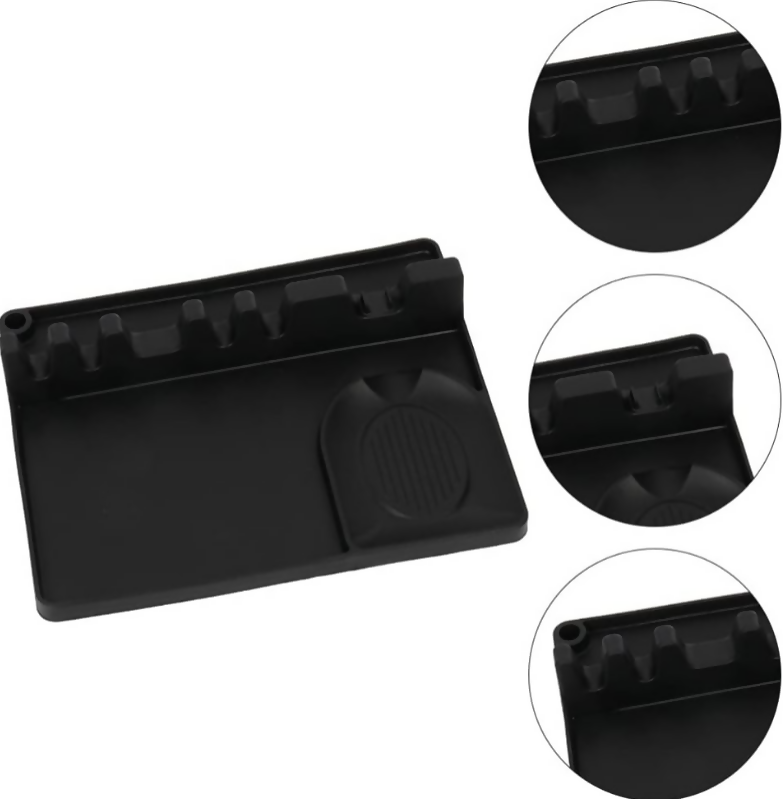 Anygleam Spoon Rest Black Medium Kitchen Pan Pot Cover Lid Rack Stand Organizer Fork Spatula Rack Holder Stand Tableware Storage Rack Holder