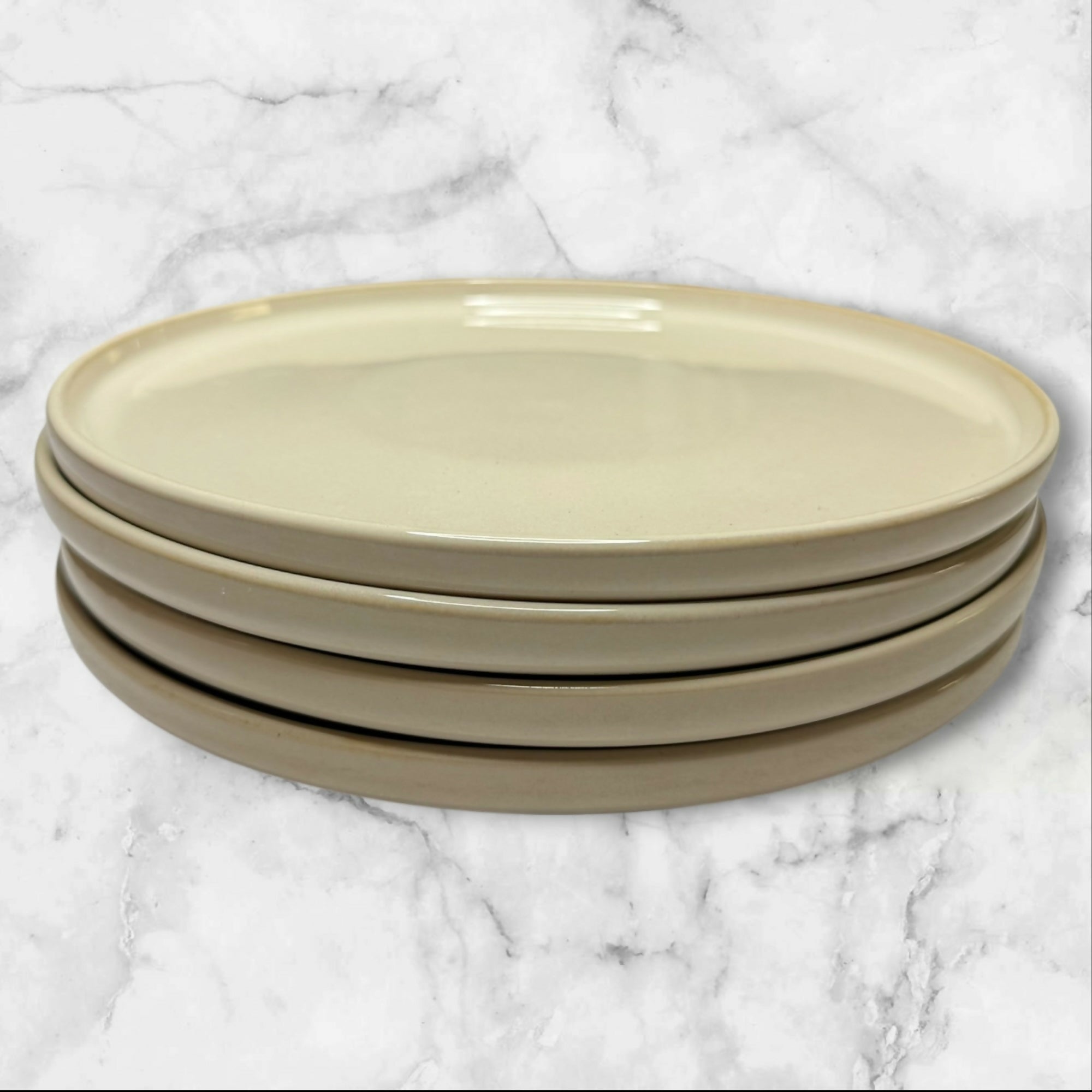 Köök Stoneware Salad Plates | Set of 4 | Cream | Excellent Condition