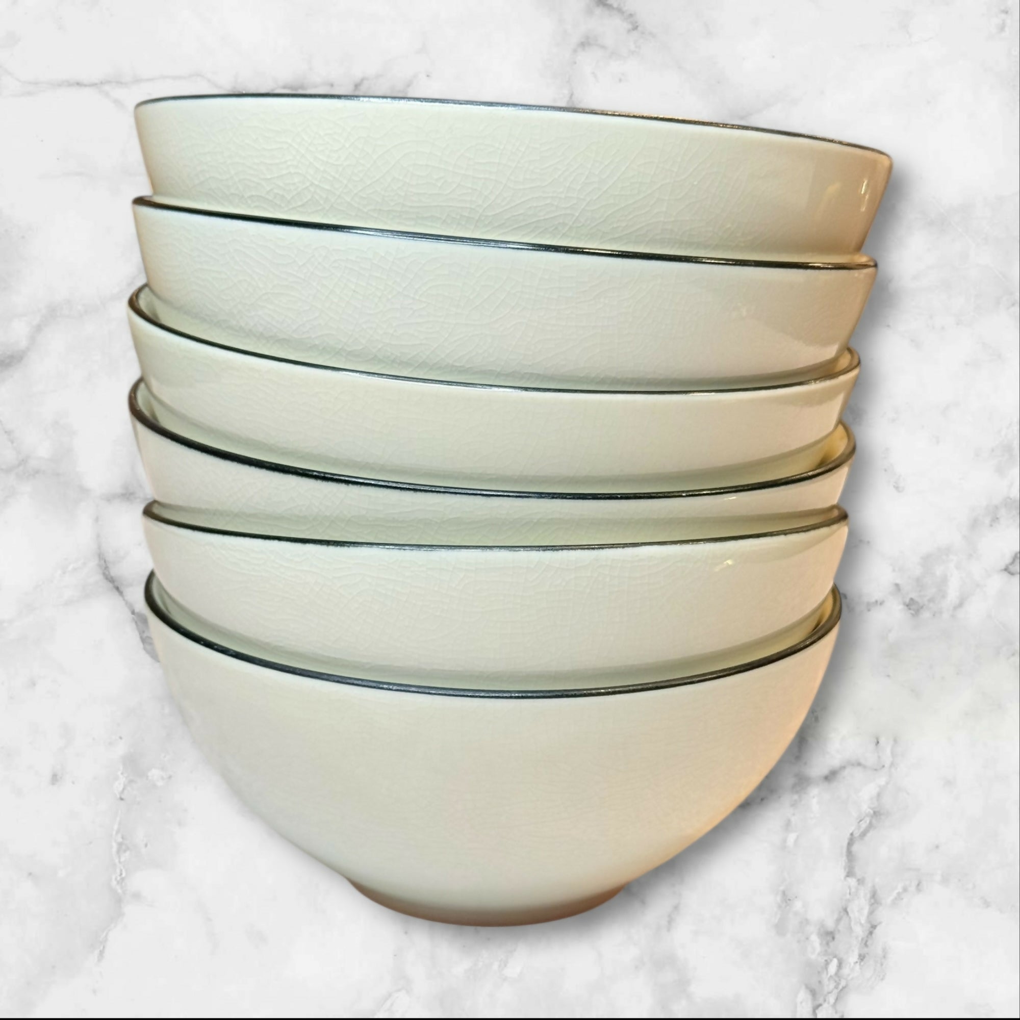 Crate & Barrel Kita Coupe Cereal Bowls Ivory | Set of 6 | Excellent