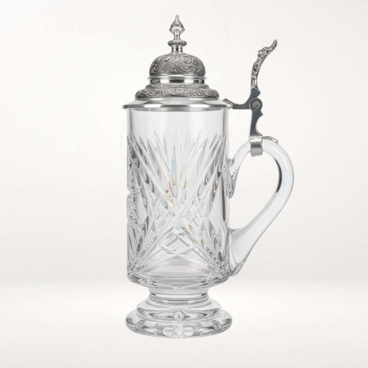 Vintage Cut Crystal Lidded Stein Pewter Lid | Excellent Condition