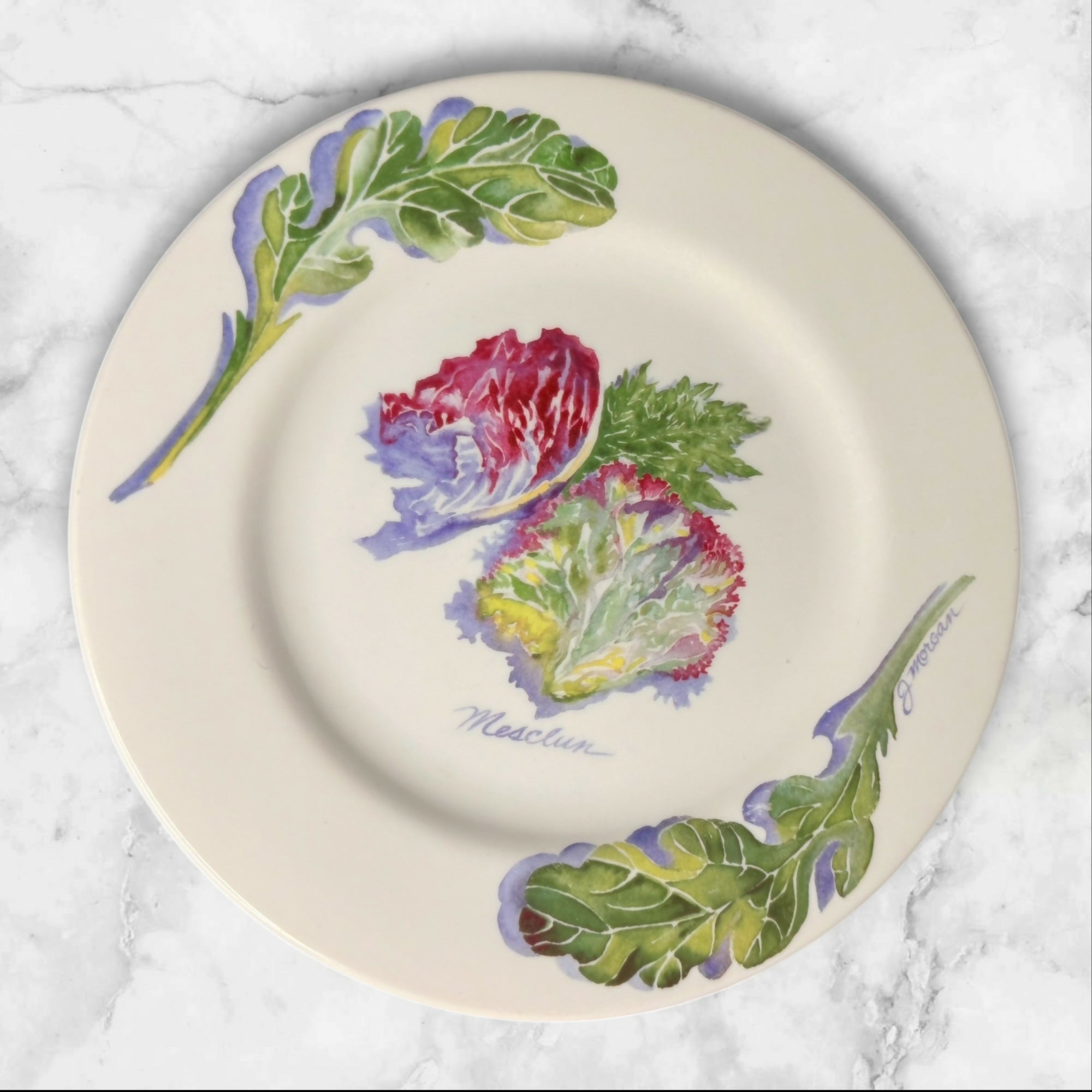Reco Spice of Life Salad Plates Set of 4 Garlic Mesclun Gently Used