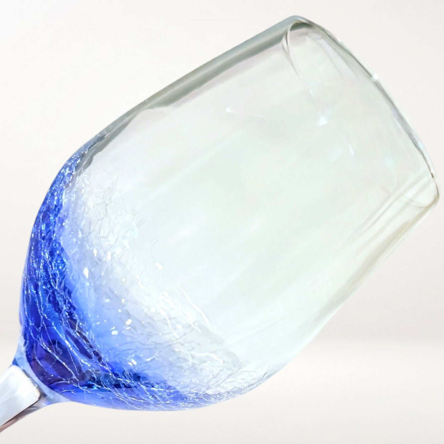 Pier 1 Crackle Blue White Wine Glasses | Set of 2 | Excellent Condition