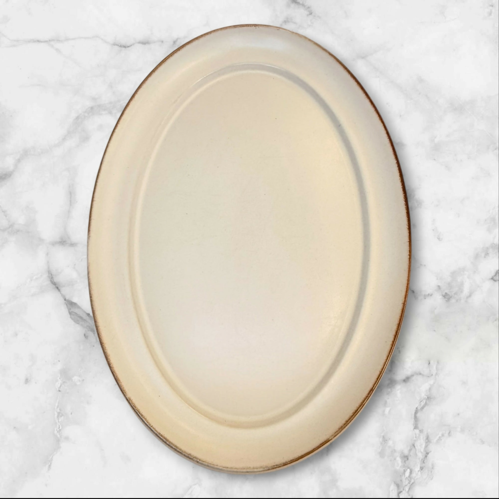 Denby Langley Potpourri White Oval Serving Platter | 12.5” | Excellent Condition