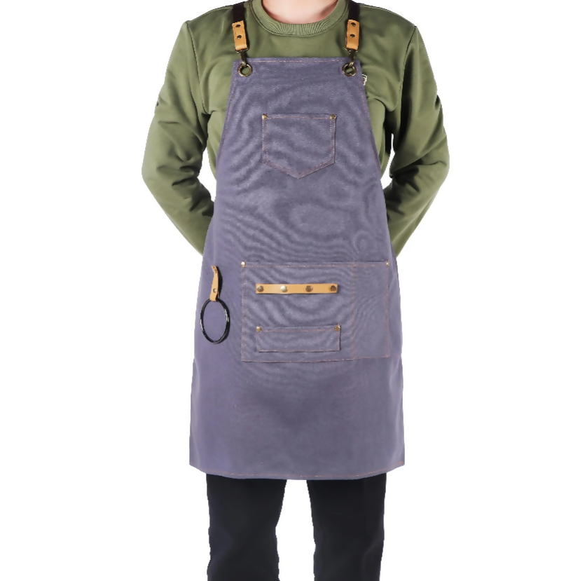 Anypron Brown Canvas Apron Waterproof Oilproof Chef Waiter Workwear