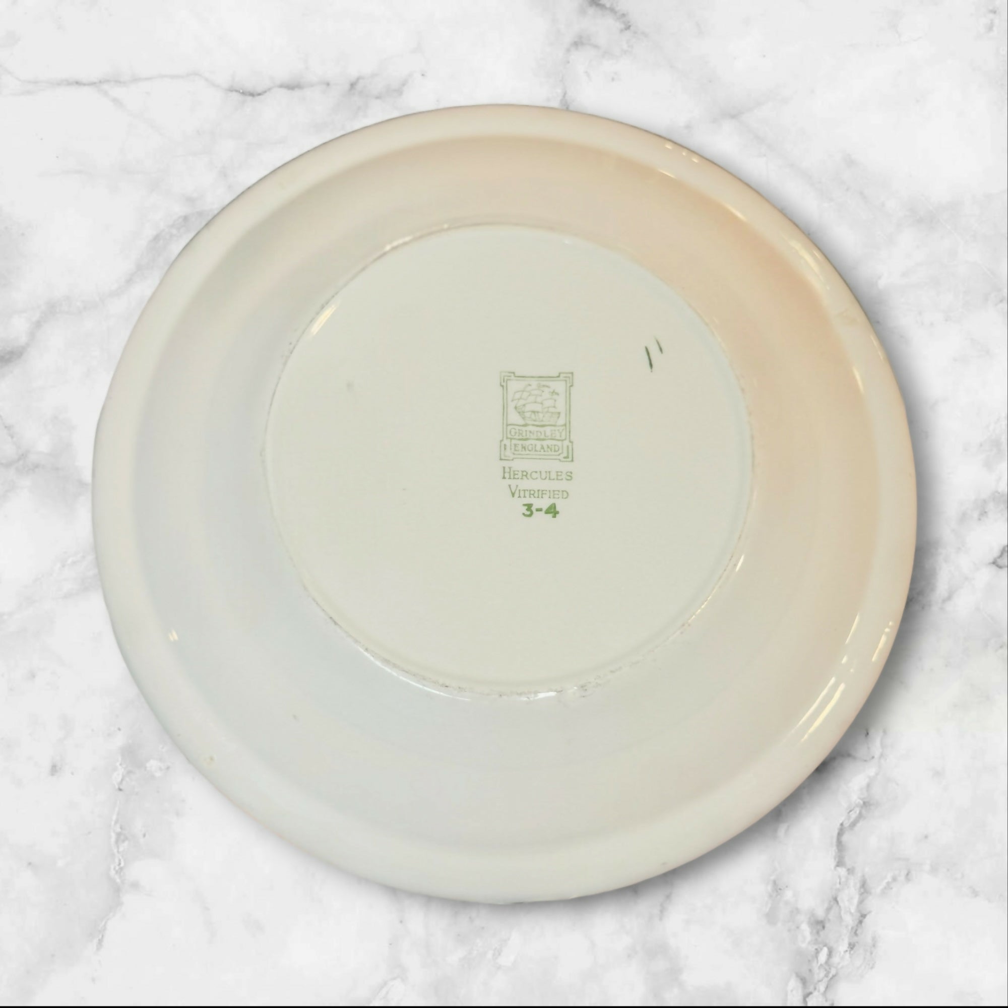 Hercules Vitrified Green Stripe Dinner Plates Set of 6 Vintage Good Condition