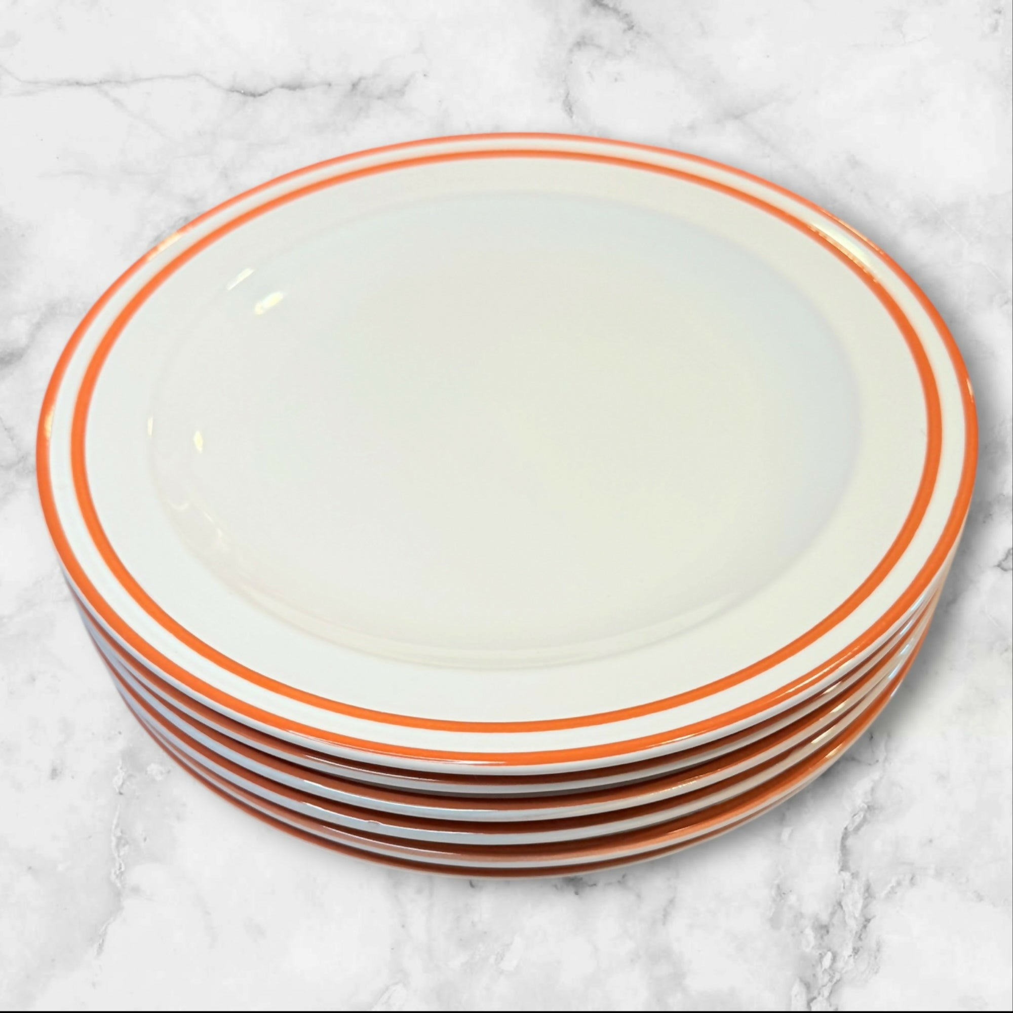 IKEA Cinnamon Rim Dinner Plates Set of 6 | Excellent Condition | White