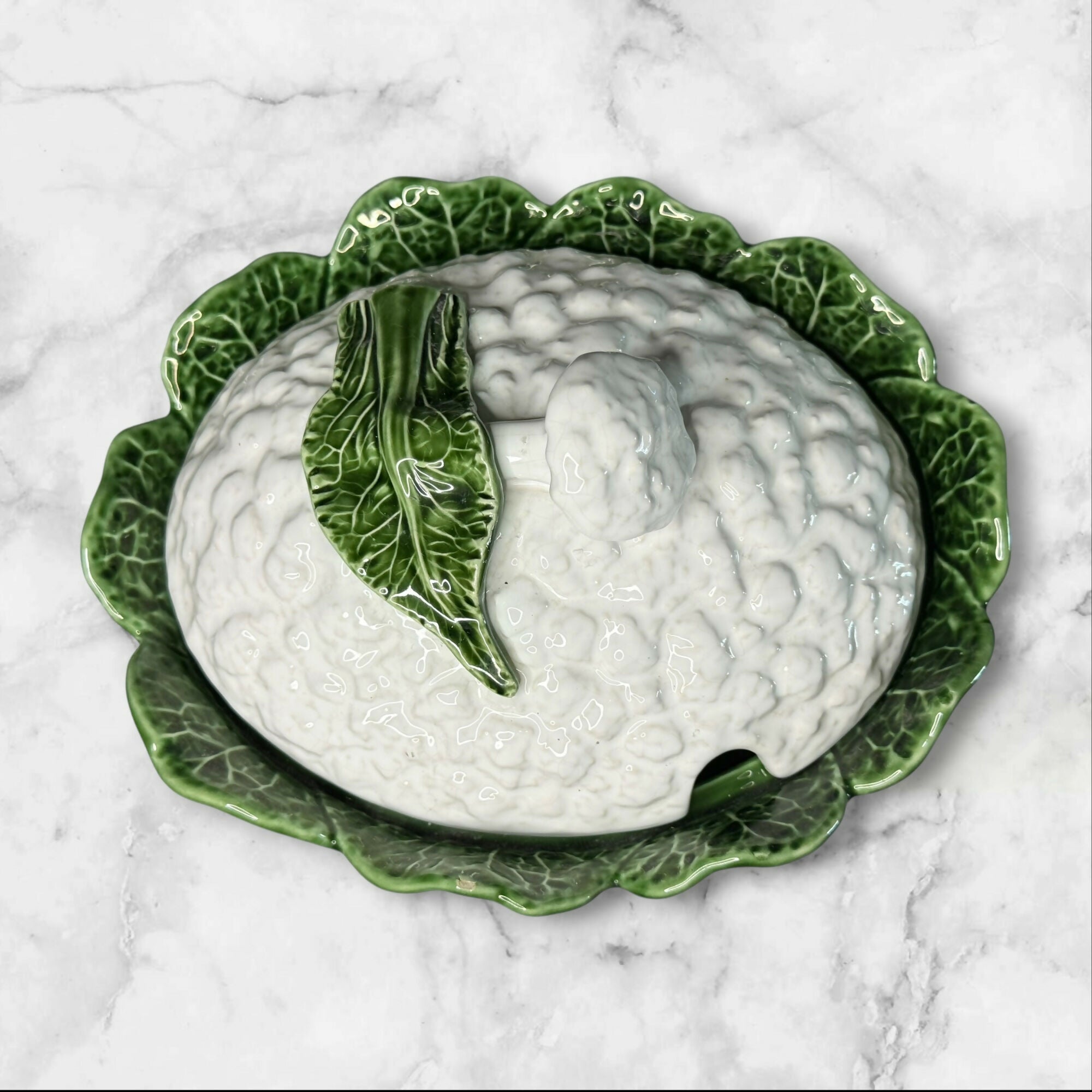 Bordallo Pinheiro Cabbage Soup Tureen Pot w/ Lid | Portugal | Great Condition