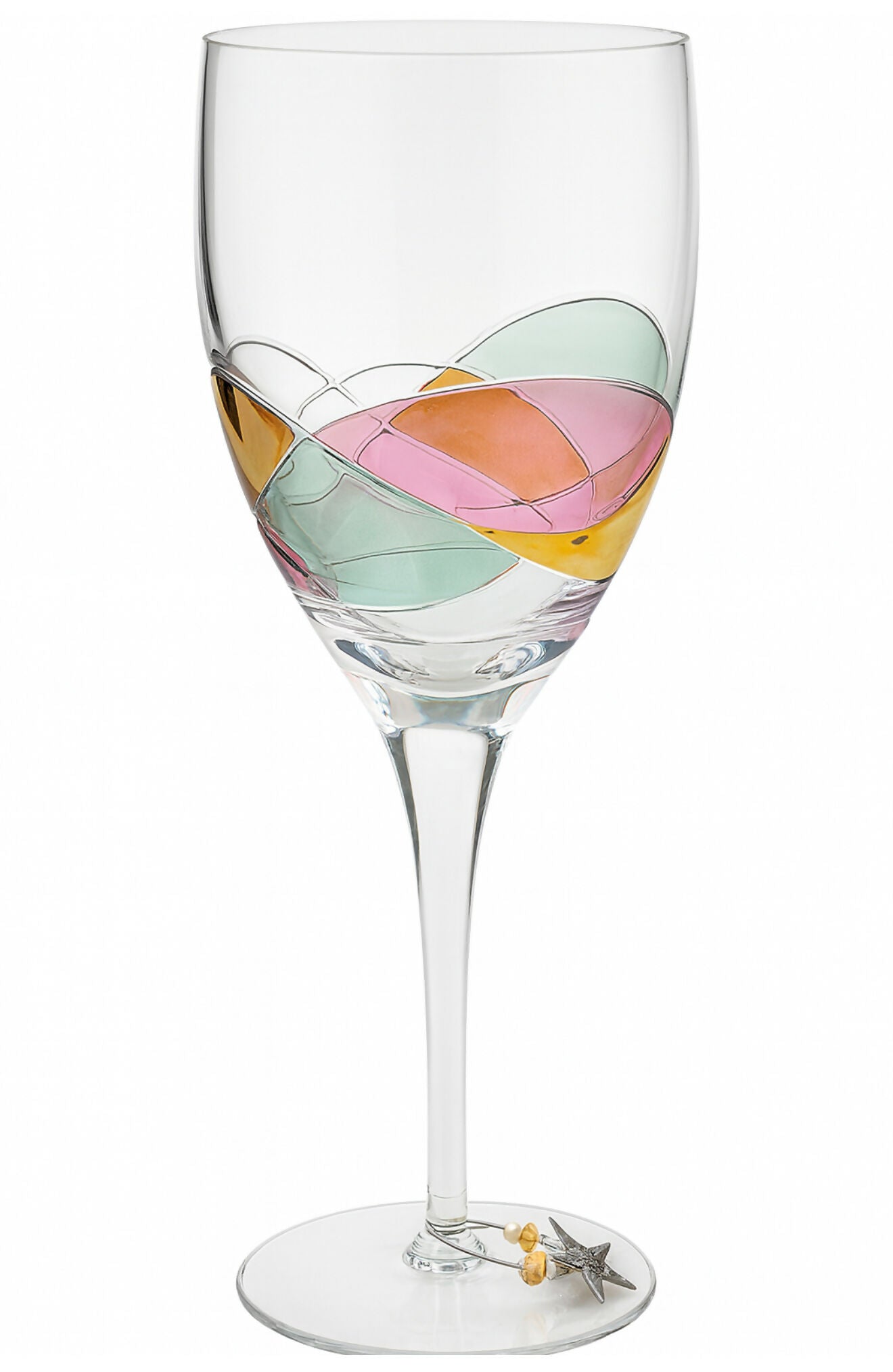 Fostoria Galleria Hand Painted Wine Glasses | Set of 4 | Excellent Condition