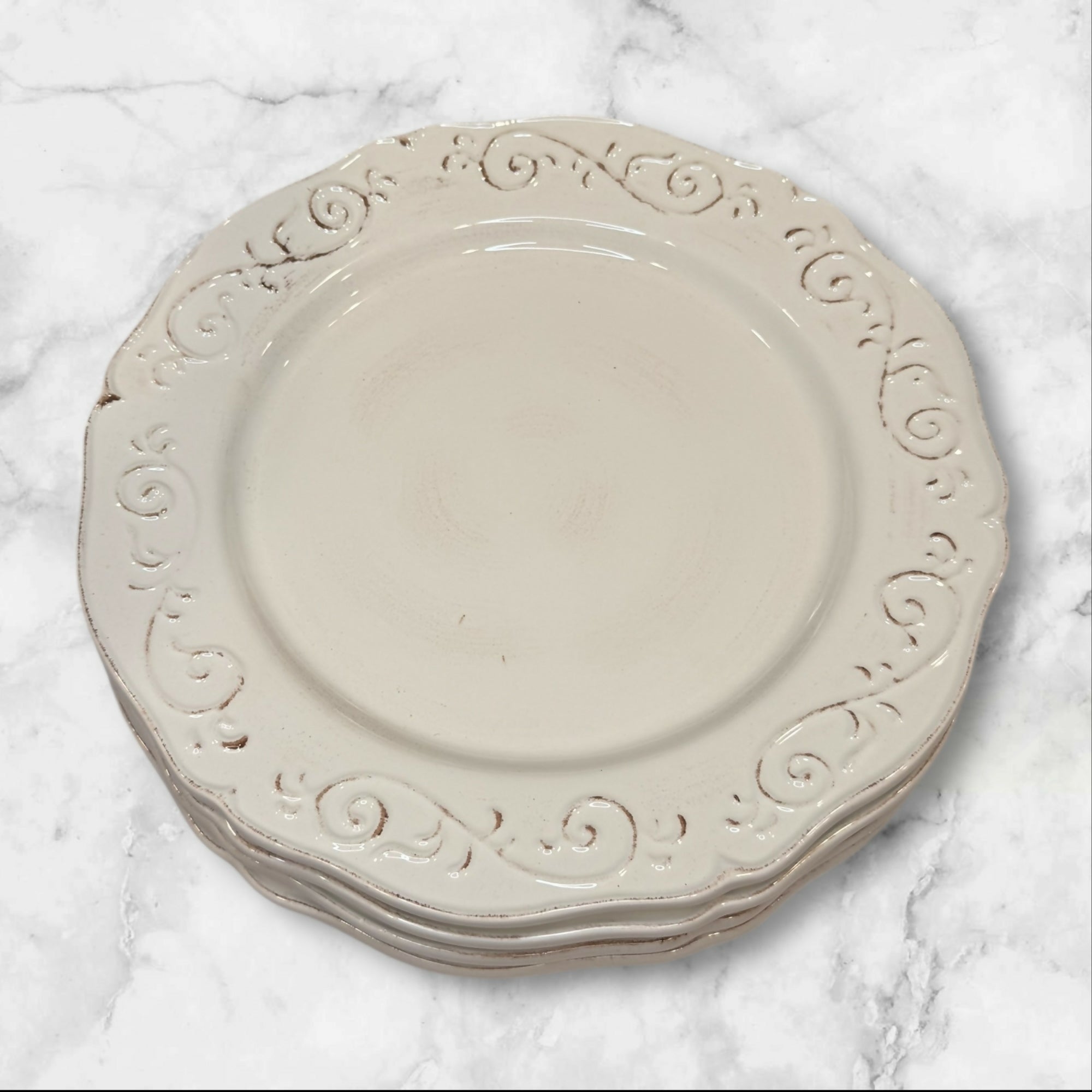 Artimino Baroque Beige Dinner Plates | Set of 4 | Great Condition