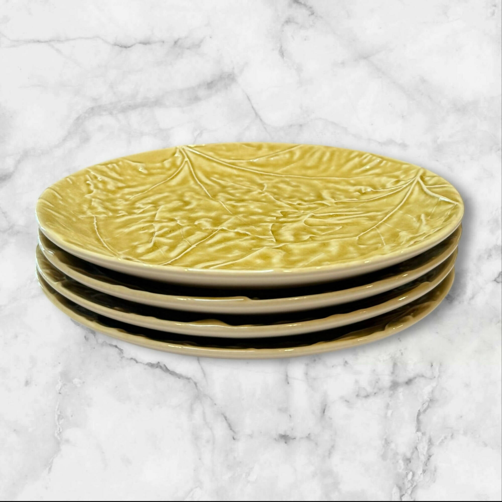 Costa Nova Harvest Village Leaf Salad Plates | Set of 4 | Great Condition