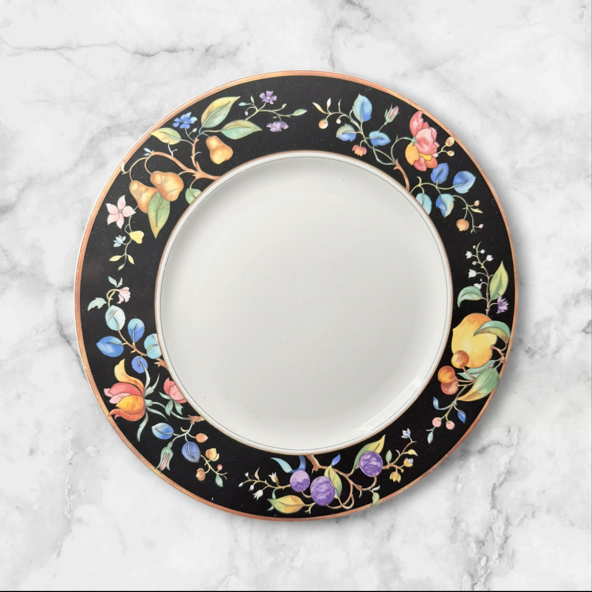 Mikasa Autumn Grove Dinner Plates Set of 4 Floral Rim Gently Used