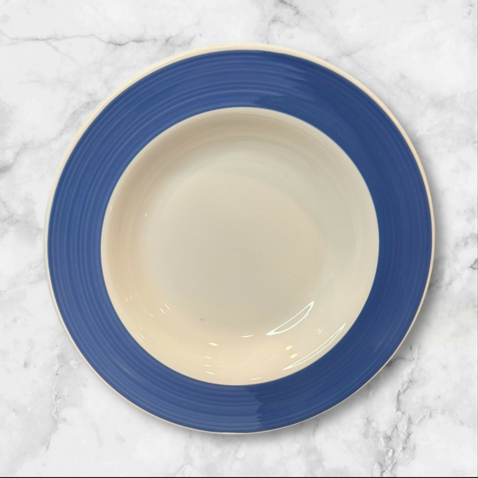 La Primula Italy Blue Rim Soup Bowls | Set of 4 | Excellent Condition