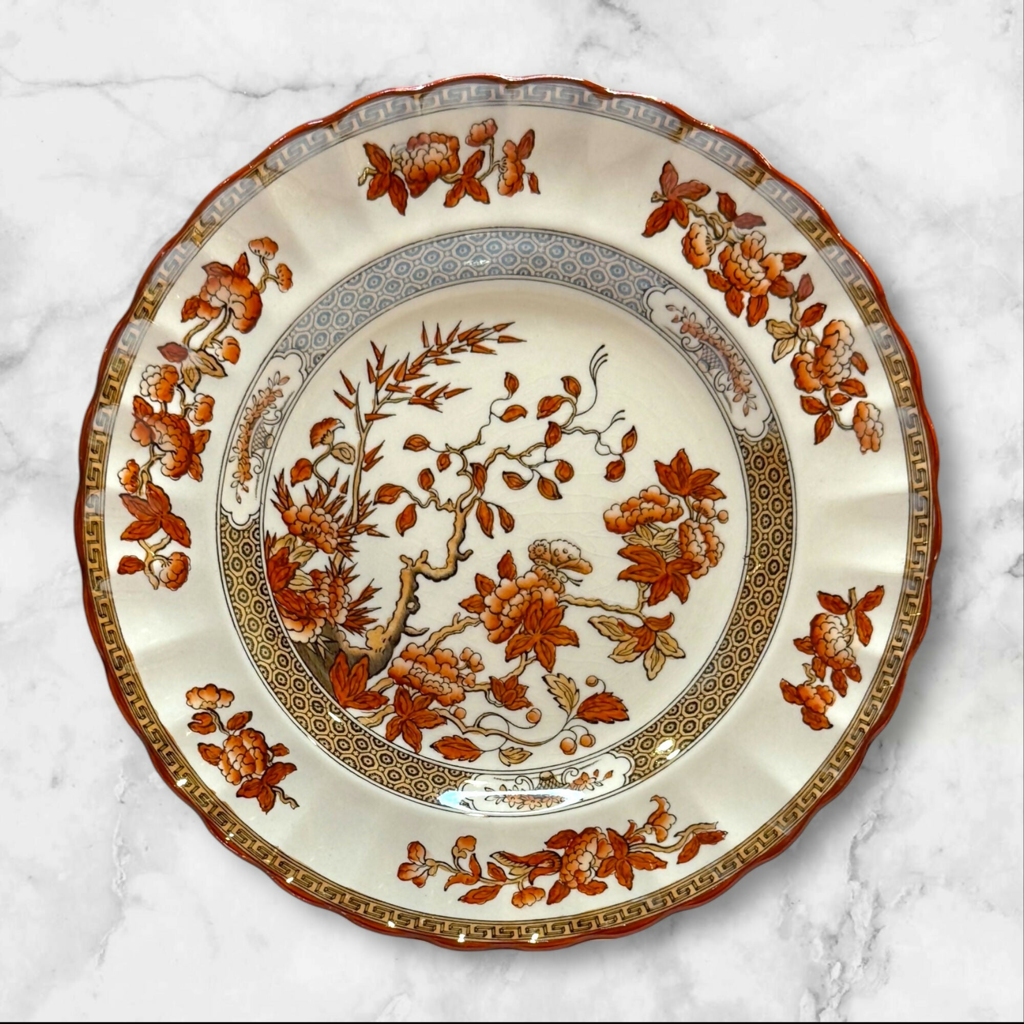 Spode Indian Tree Orange Rust Salad Plates | Set of 4 | Great Condition
