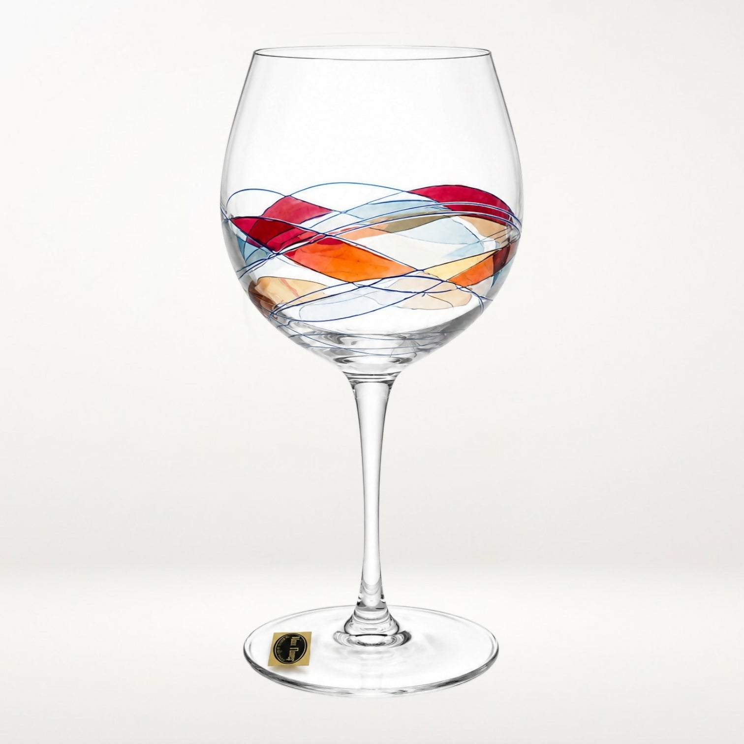 Wine Things Milano Style Stained Crystal Wine Glasses | Set of 4 | Excellent Condition