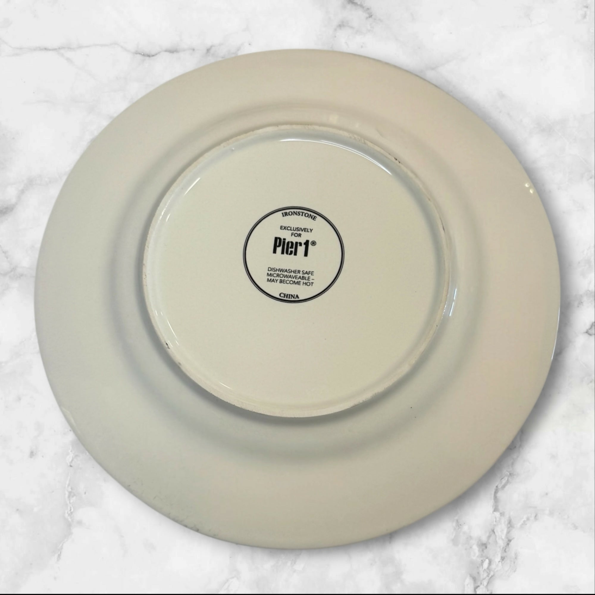 Pier 1 Linen Gray Plaid Salad Plates | Set of 6 | Ironstone | Excellent Condition