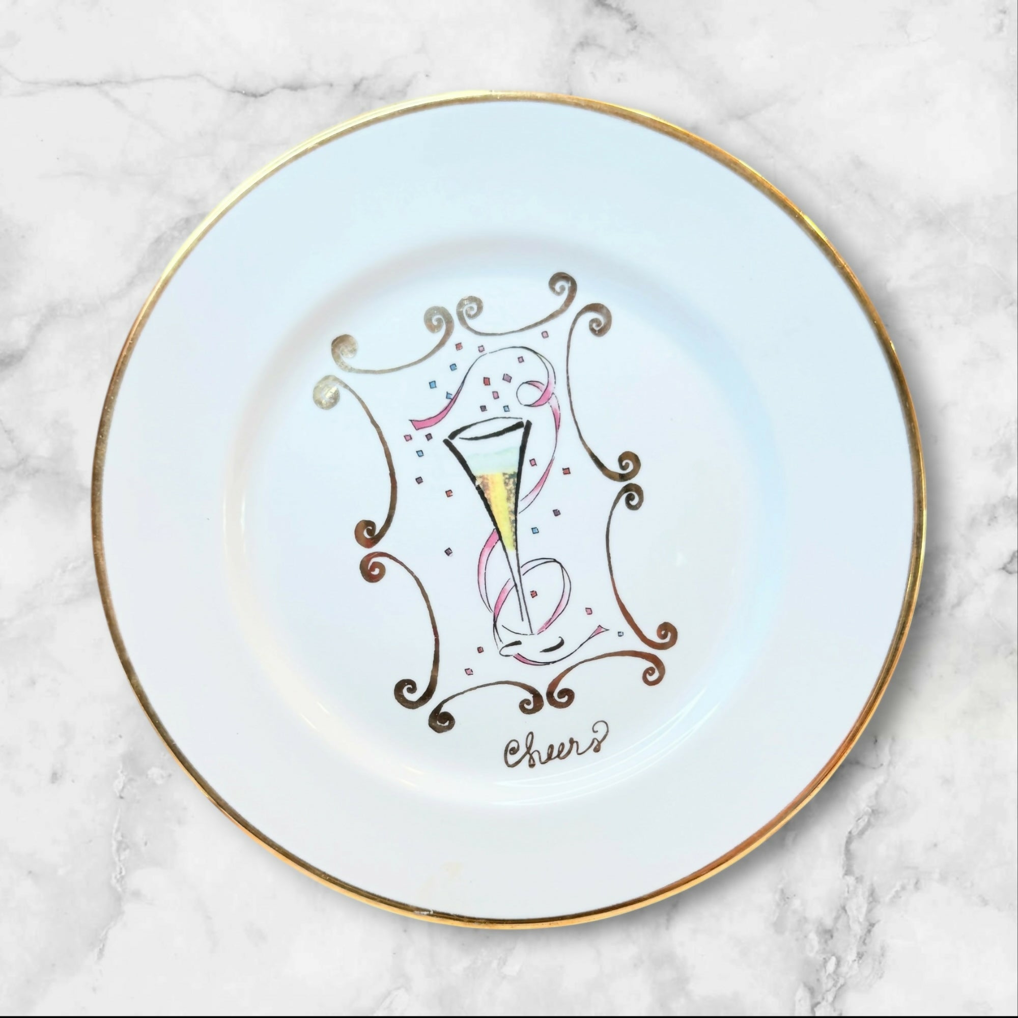 Rosanna Champagne Toast Salad Plates Set of 4 Italy | Gently Used