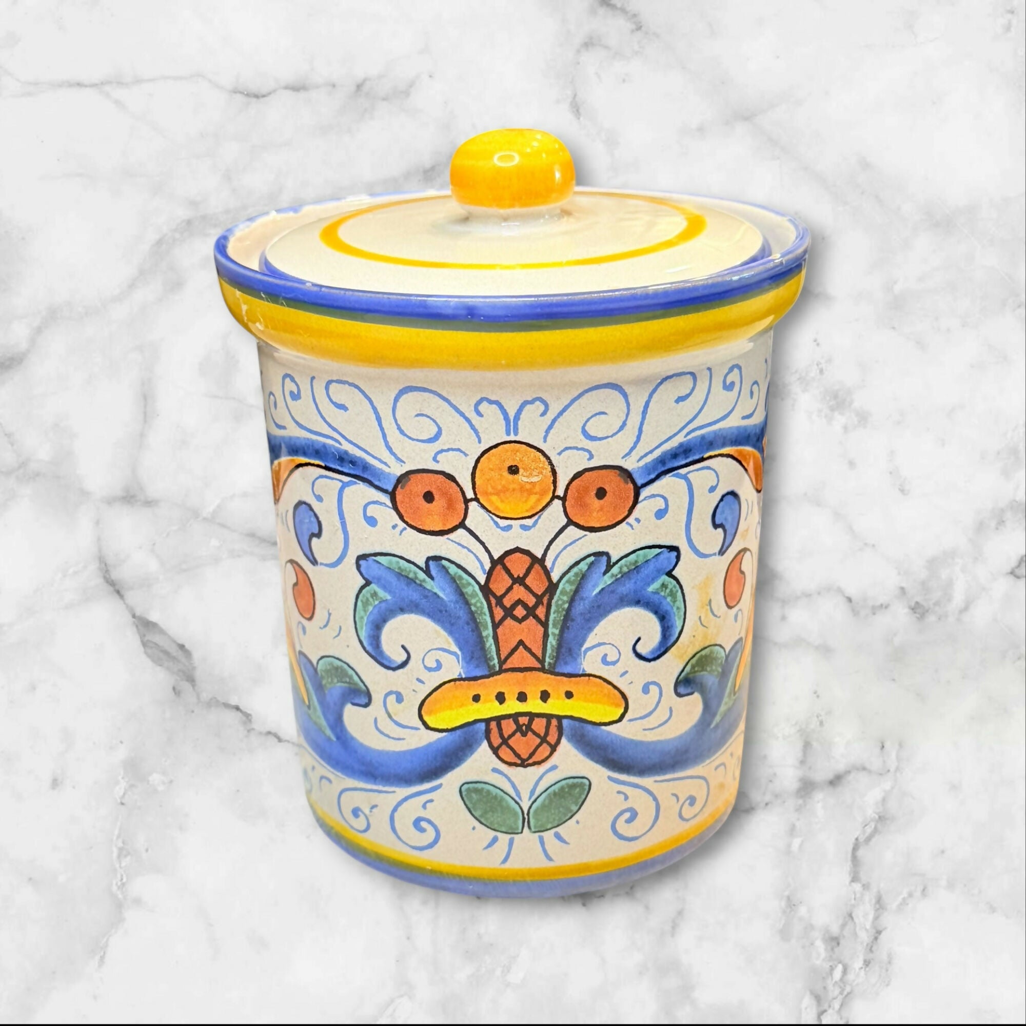 Ricco Deruta Hand Painted Italian Canister Jar | Excellent Condition