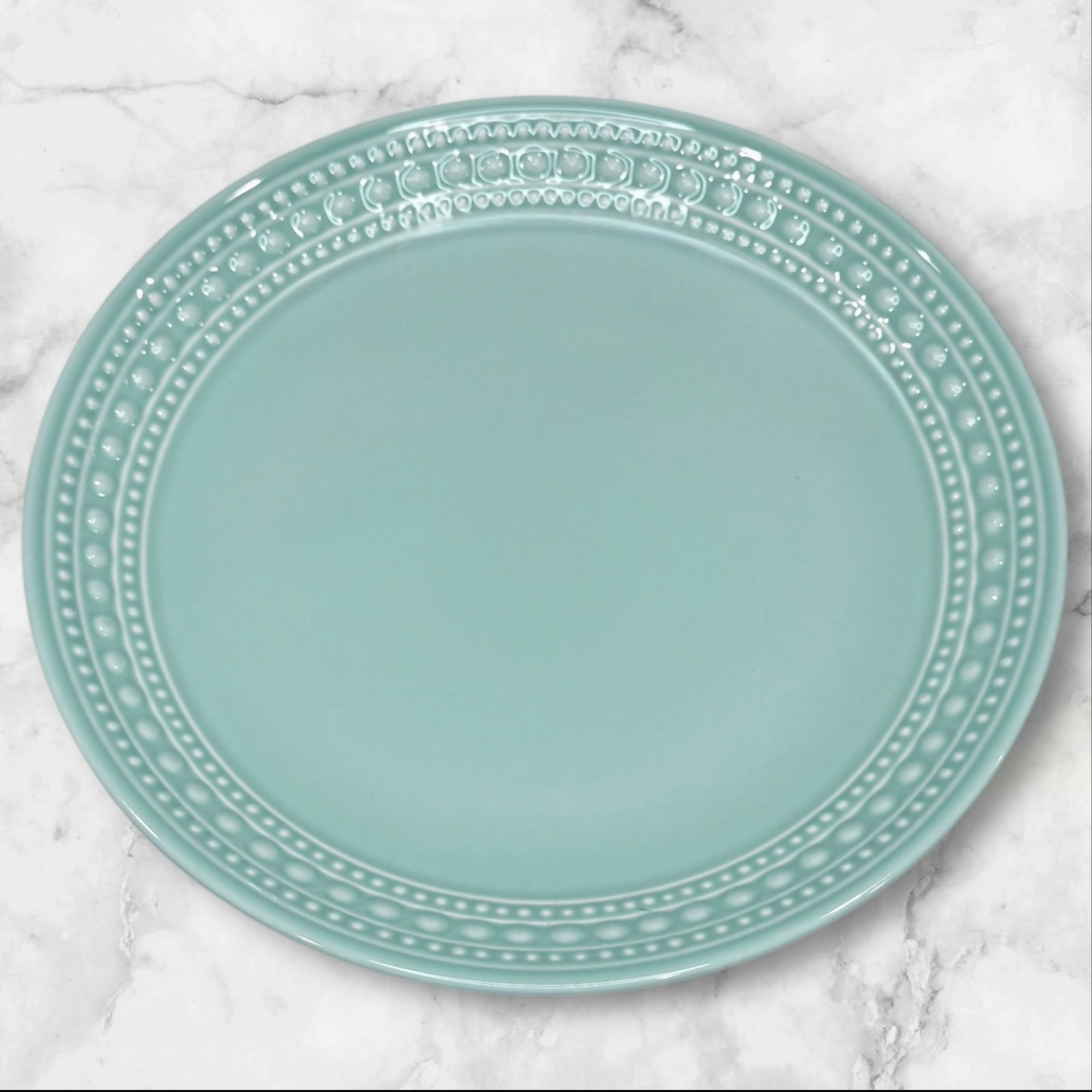 Matceramica Seafoam Beaded Salad Plates | Set of 5 | Excellent Condition