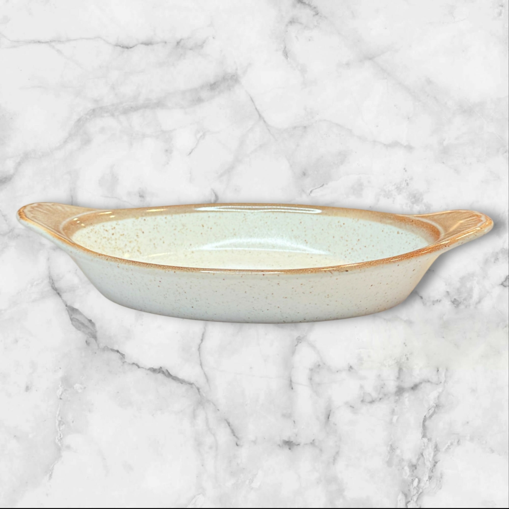Rego Stoneware Oval Au Gratin Dish with Handles | Excellent Condition