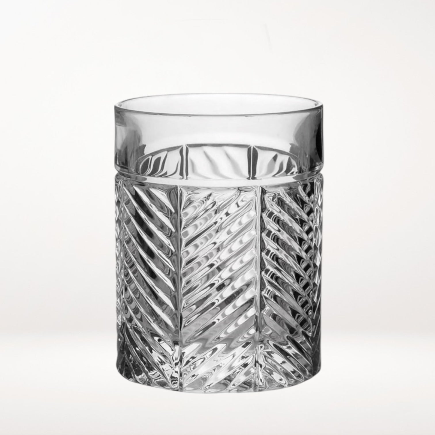 Ralph Lauren Crystal Herringbone Old Fashioned Glasses | Set of 2 | Exc