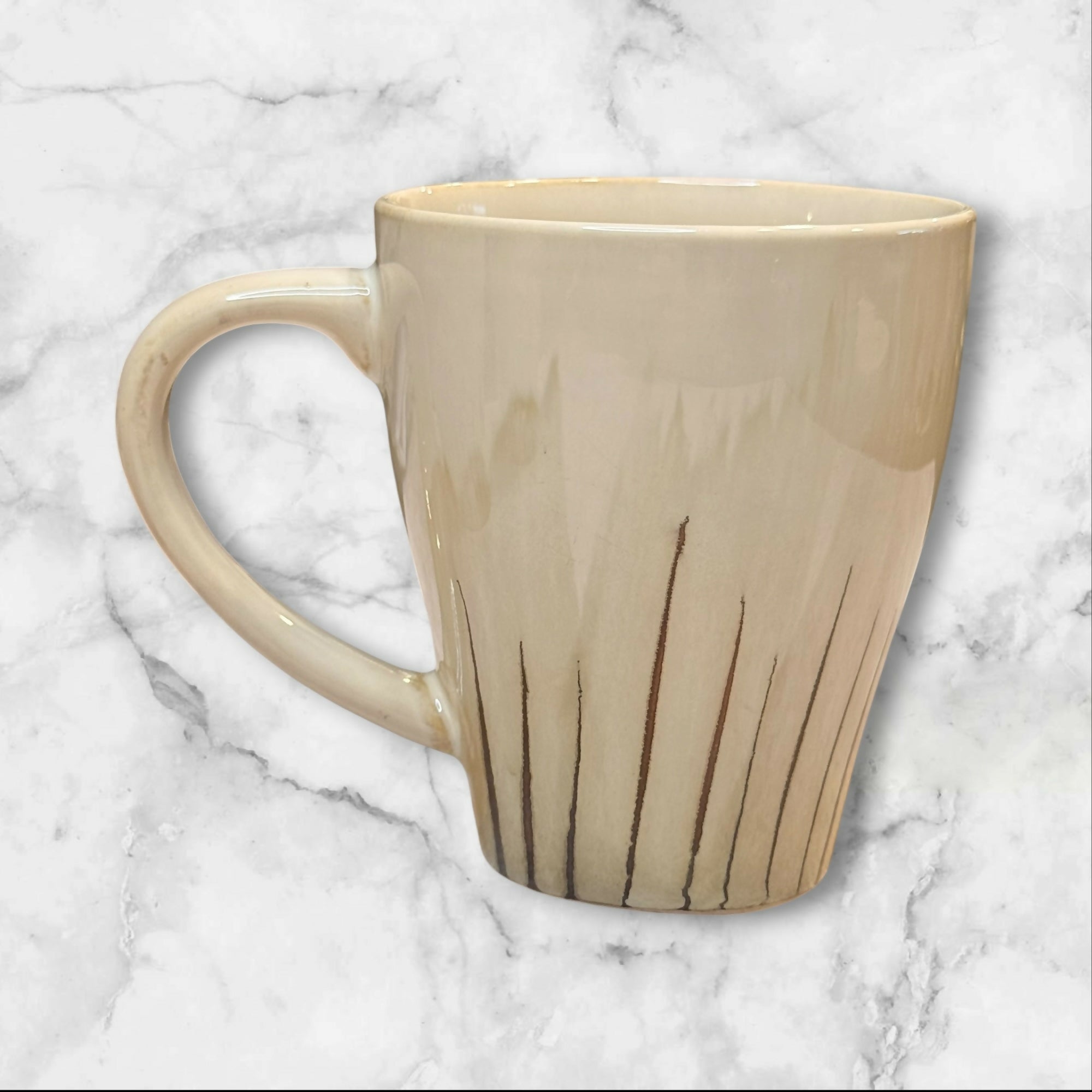 Pier 1 Sanctuary Beige Stoneware Mugs | Set of 3 | Excellent Condition