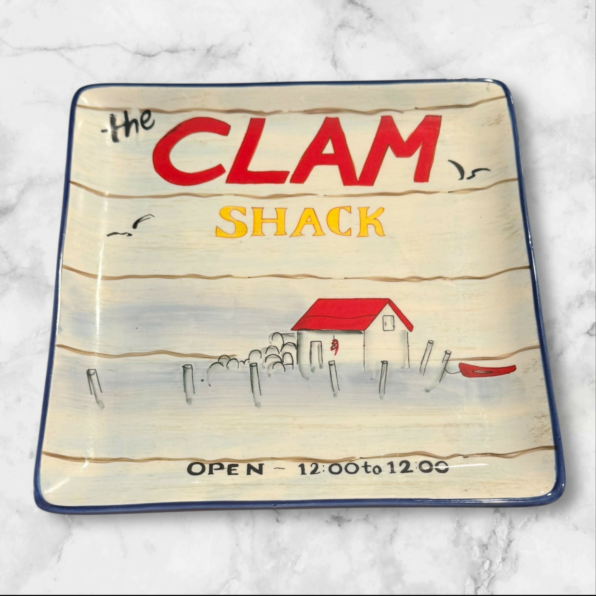 Certified Intl Lobster & Clam Shack Plates Set 4 Tracy Flickinger