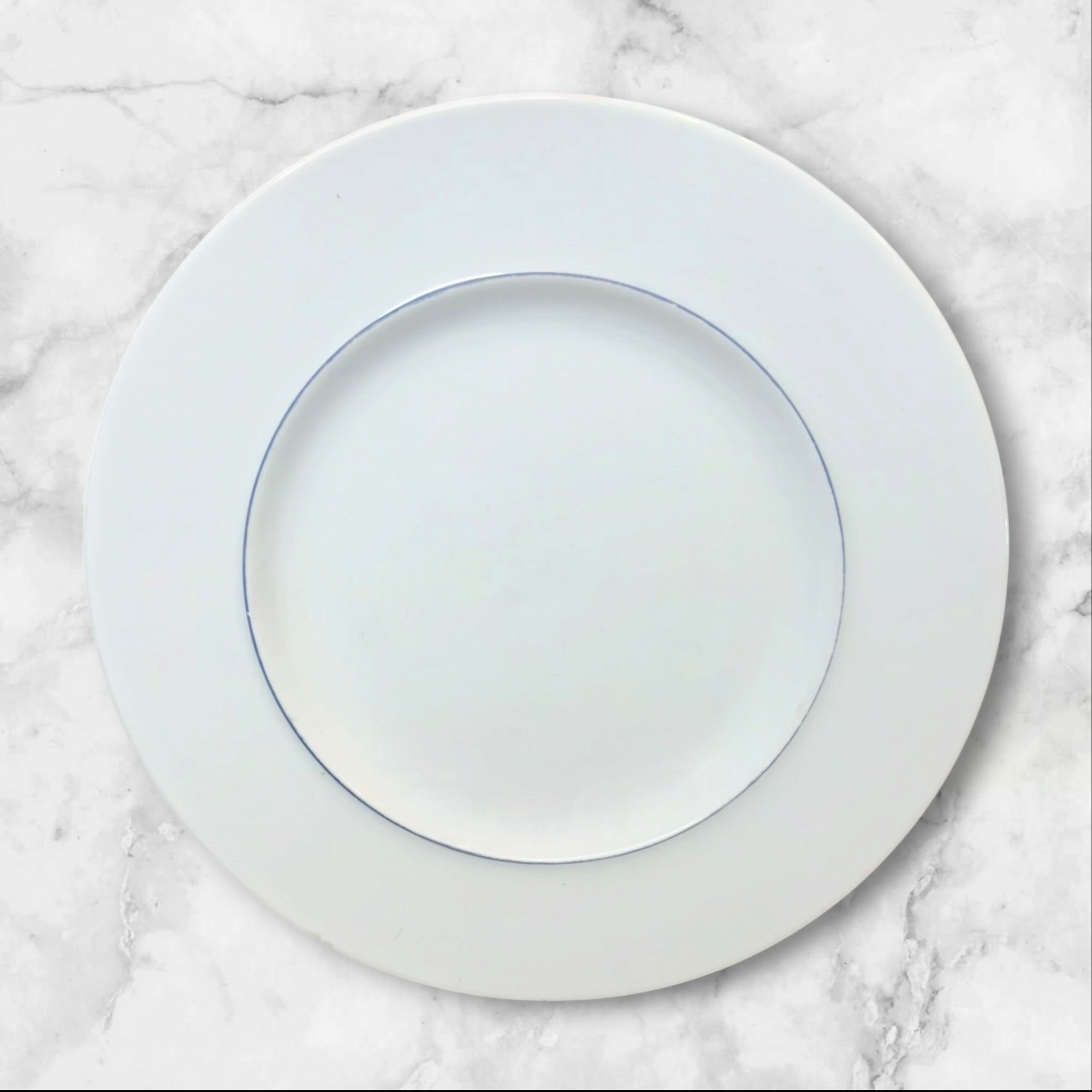 Crate & Barrel Epoch Blue Line Salad Plates | Set of 6 | Fair Condition