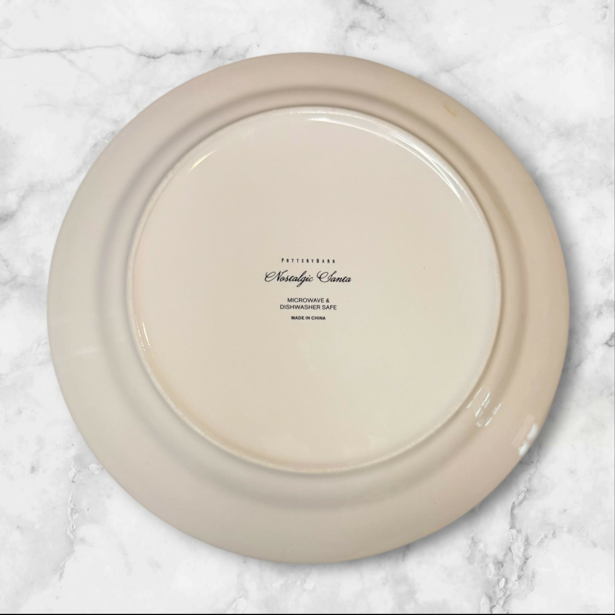 Pottery Barn Nostalgic Santa Christmas Salad Plates | Set of 4 | Excellent