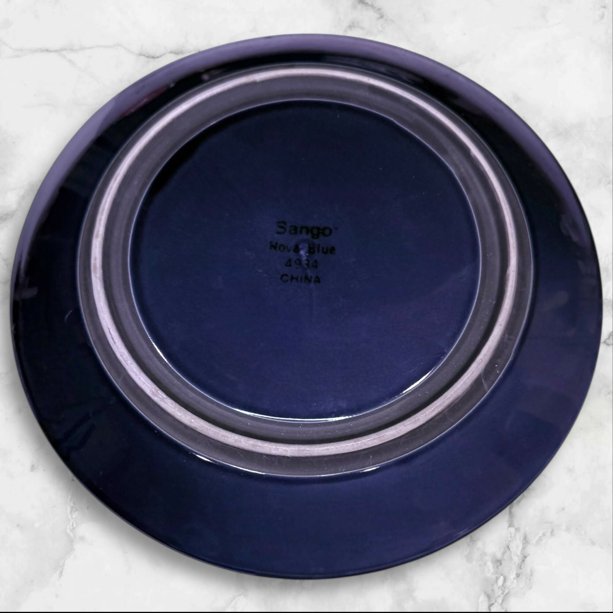 Sango Nova Blue Stoneware Dinner Plates | Set of 4 | Great Condition