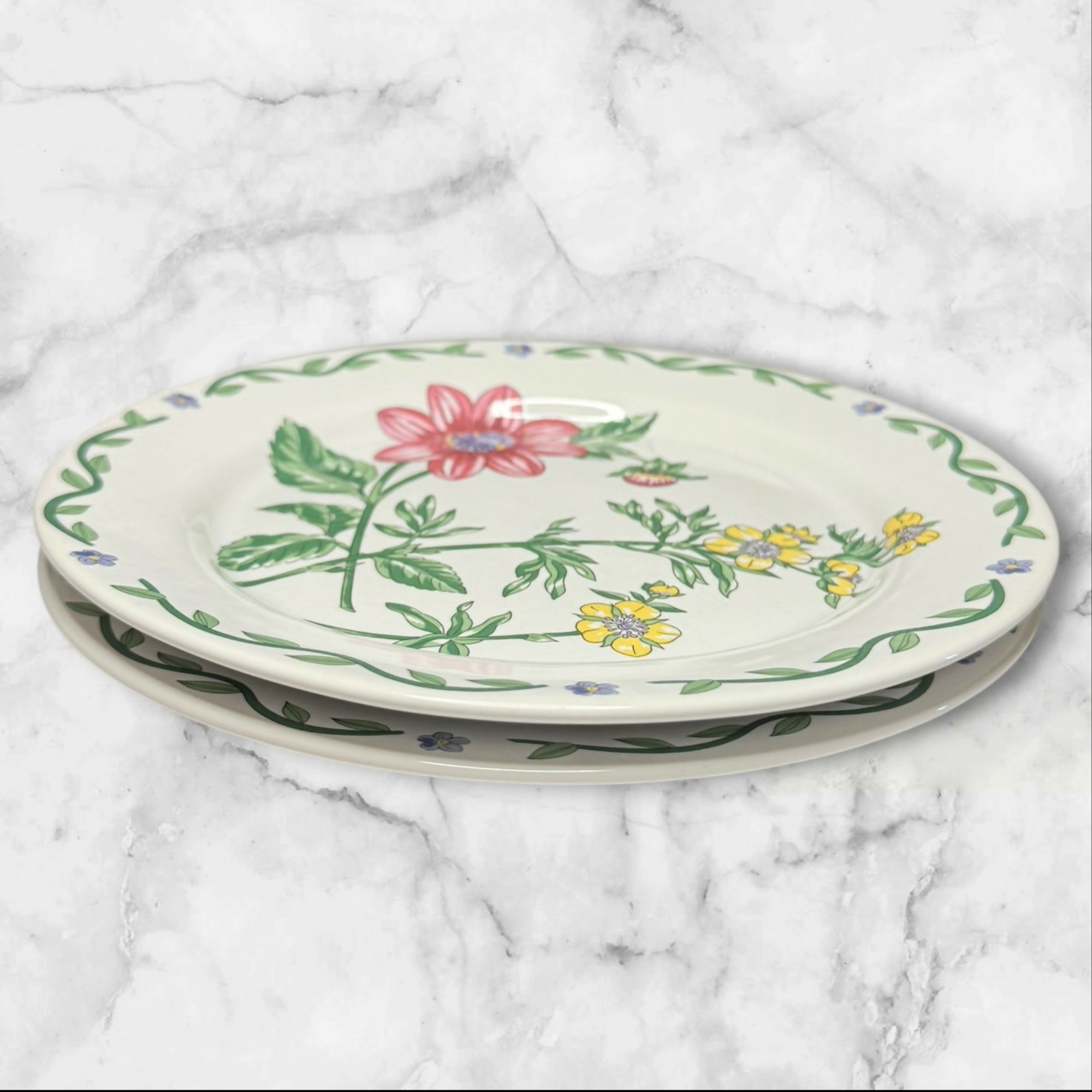 International Tableworks Terrace Blossoms Salad Plates | Set of 2 | Excellent