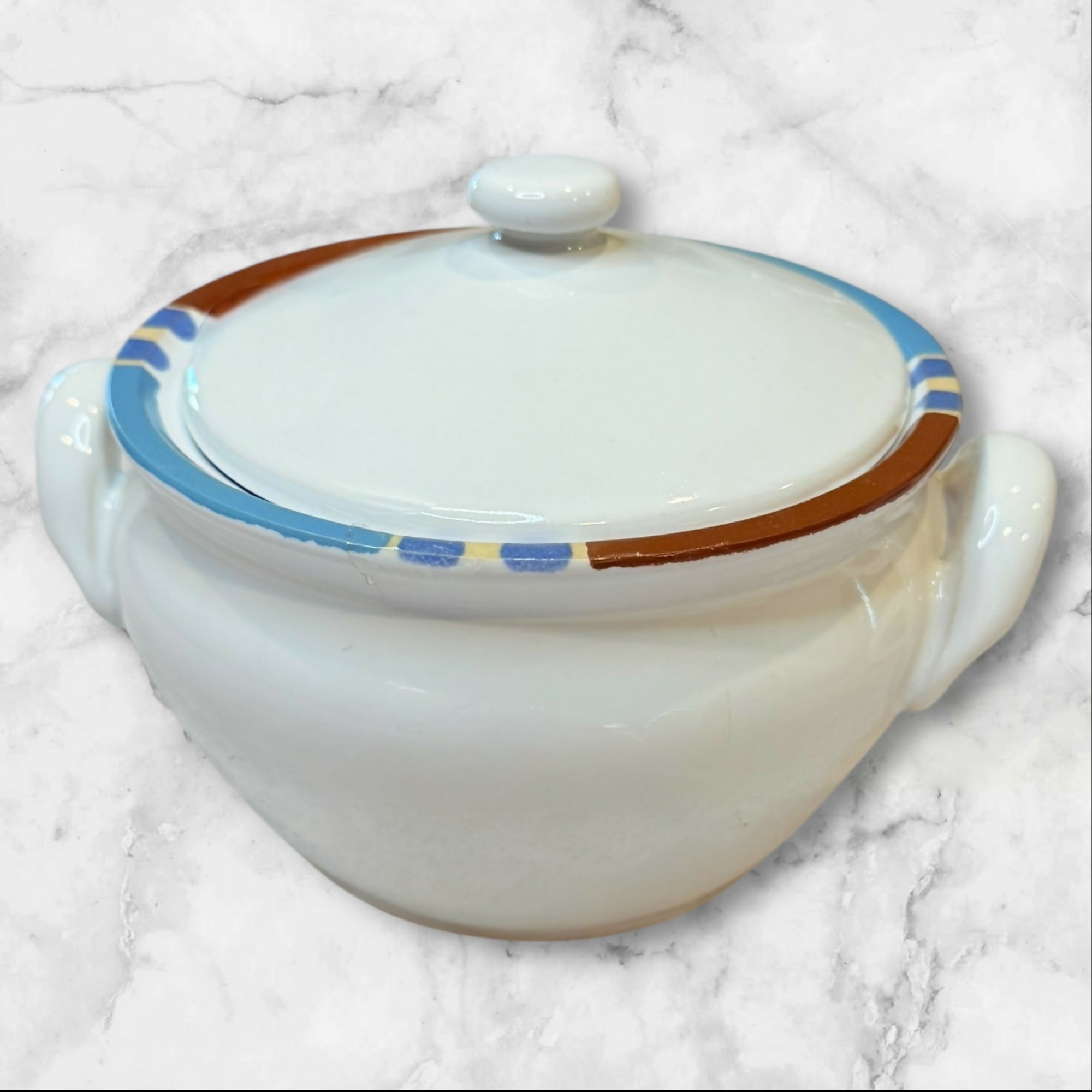 DANSK Mesa White Sand Covered Onion Soup Bowl | Excellent Condition