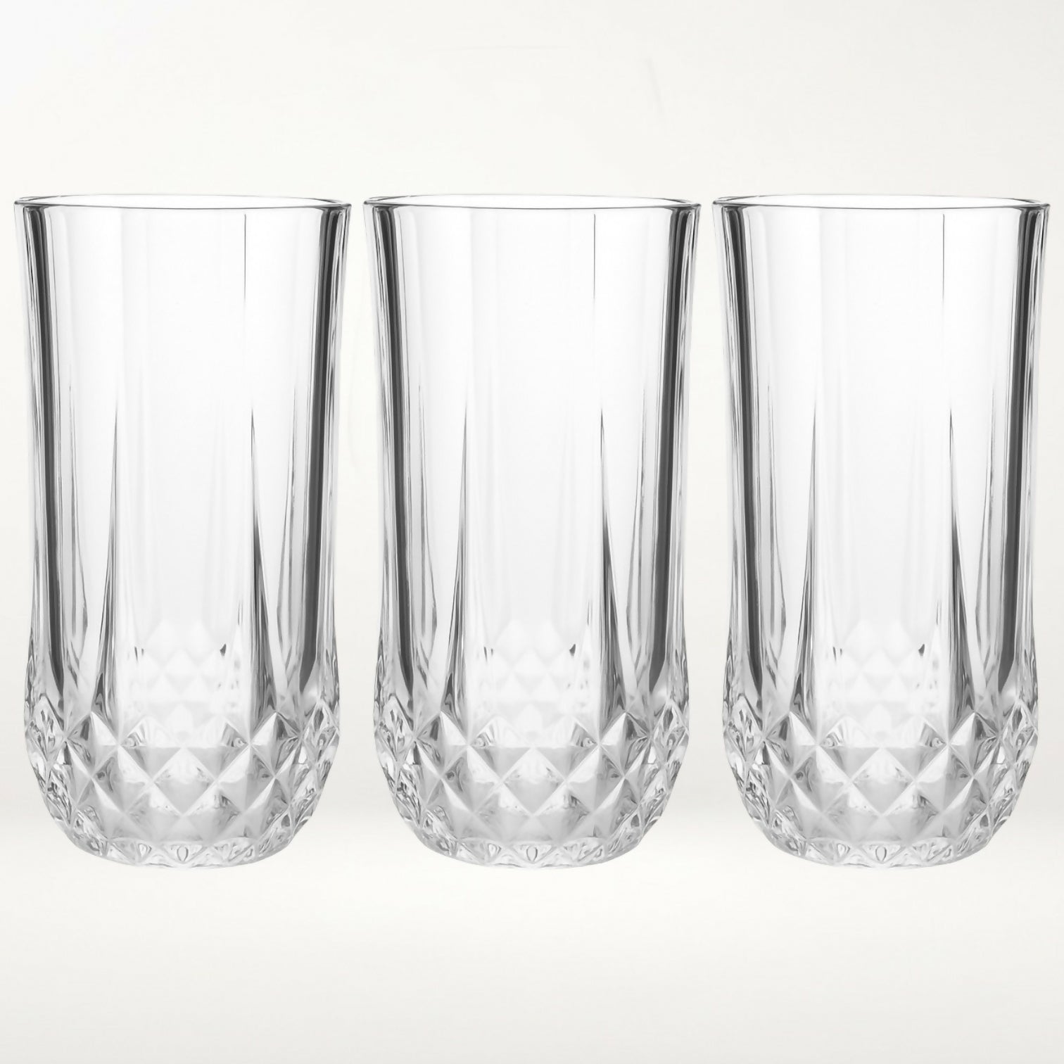 Cristal D’Arques Longchamp 10 oz Flat Tumblers | Set of 3 | Excellent Condition